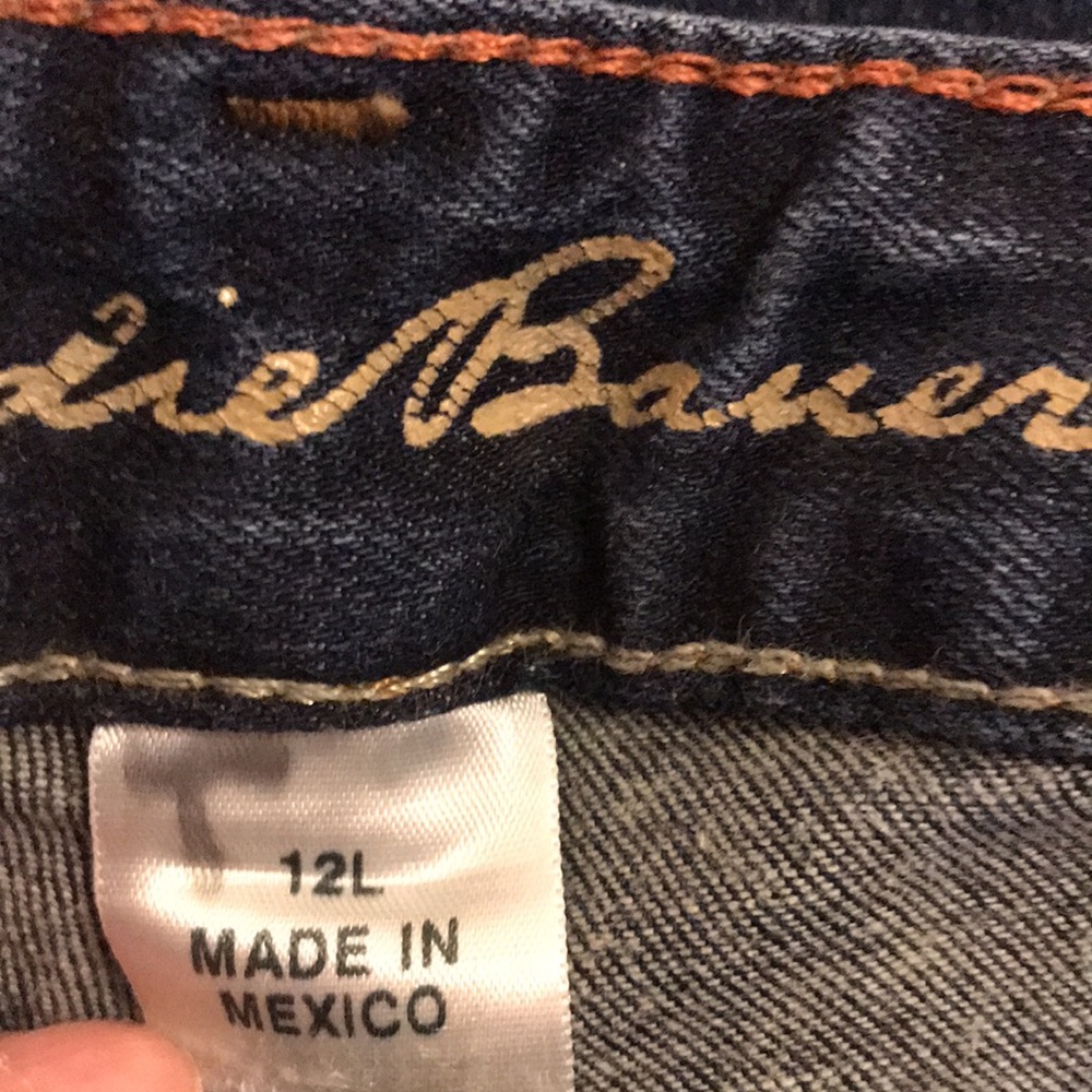 Eddie Bauer Women’s Jeans 12L Truly Straight Leg Dark Denim Wash - Picture 4 of 13